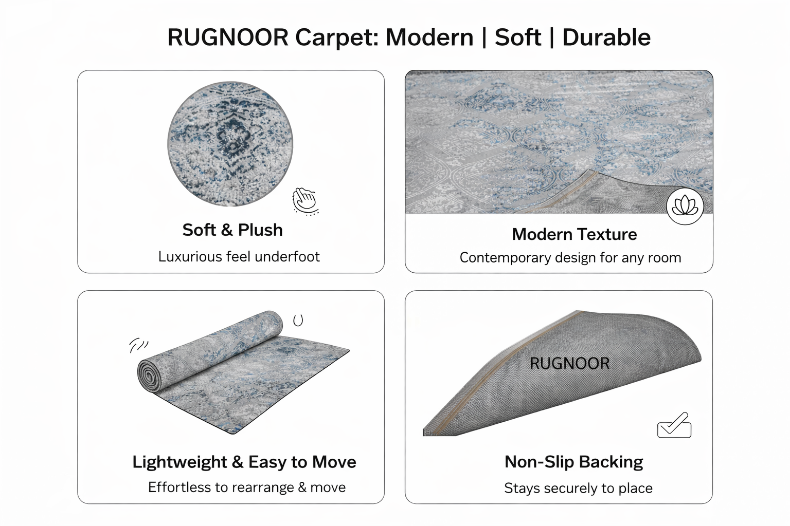 Sio Blue Grey Modern Rug