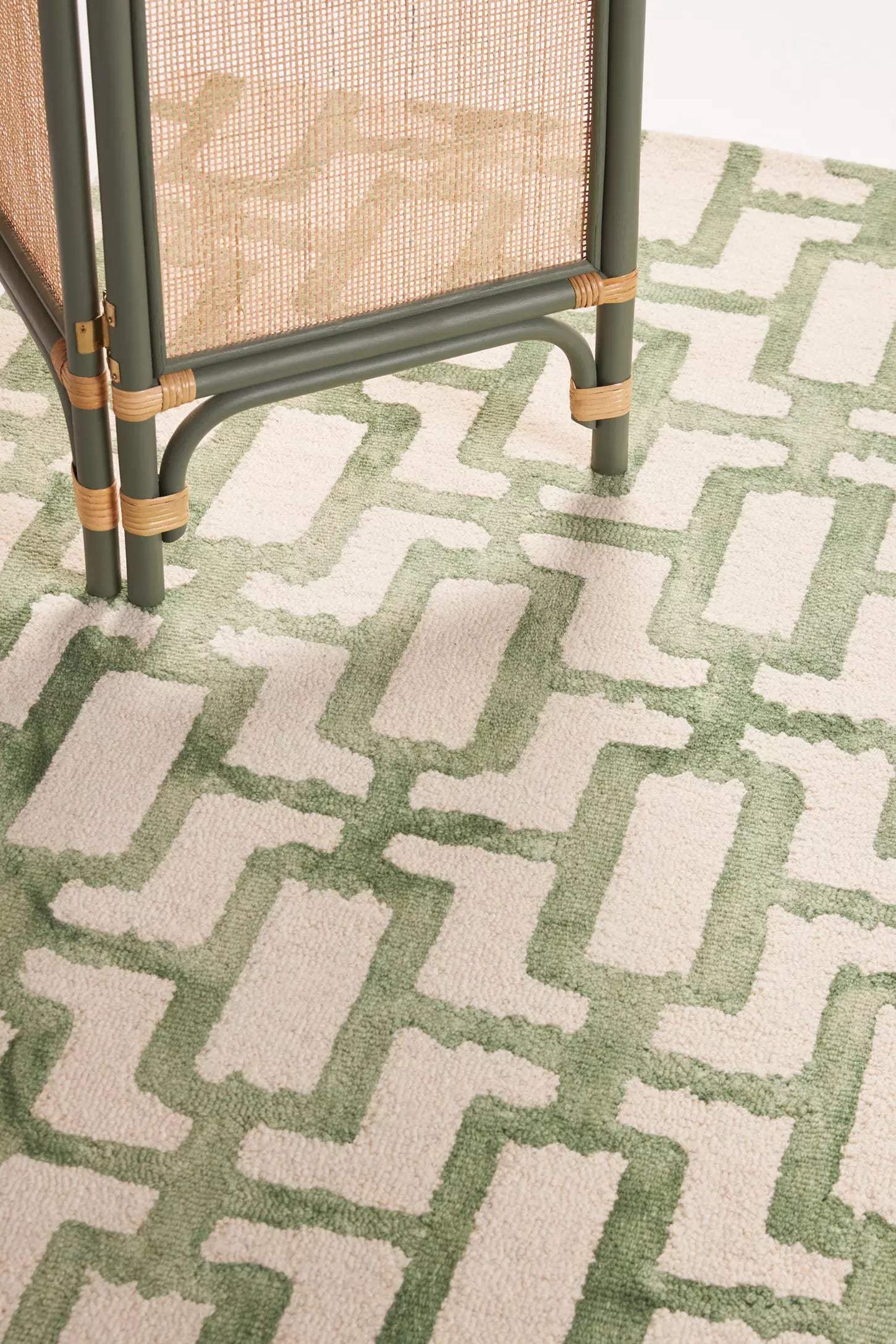 Azula Inspired Green Wool Rug