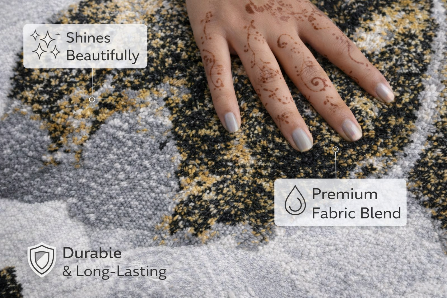 Novo Gold Grey Modern Rug