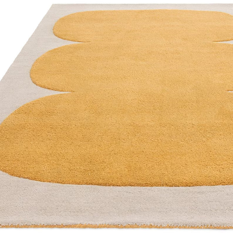 Golden Hour Mustard Geometric Wool Rug