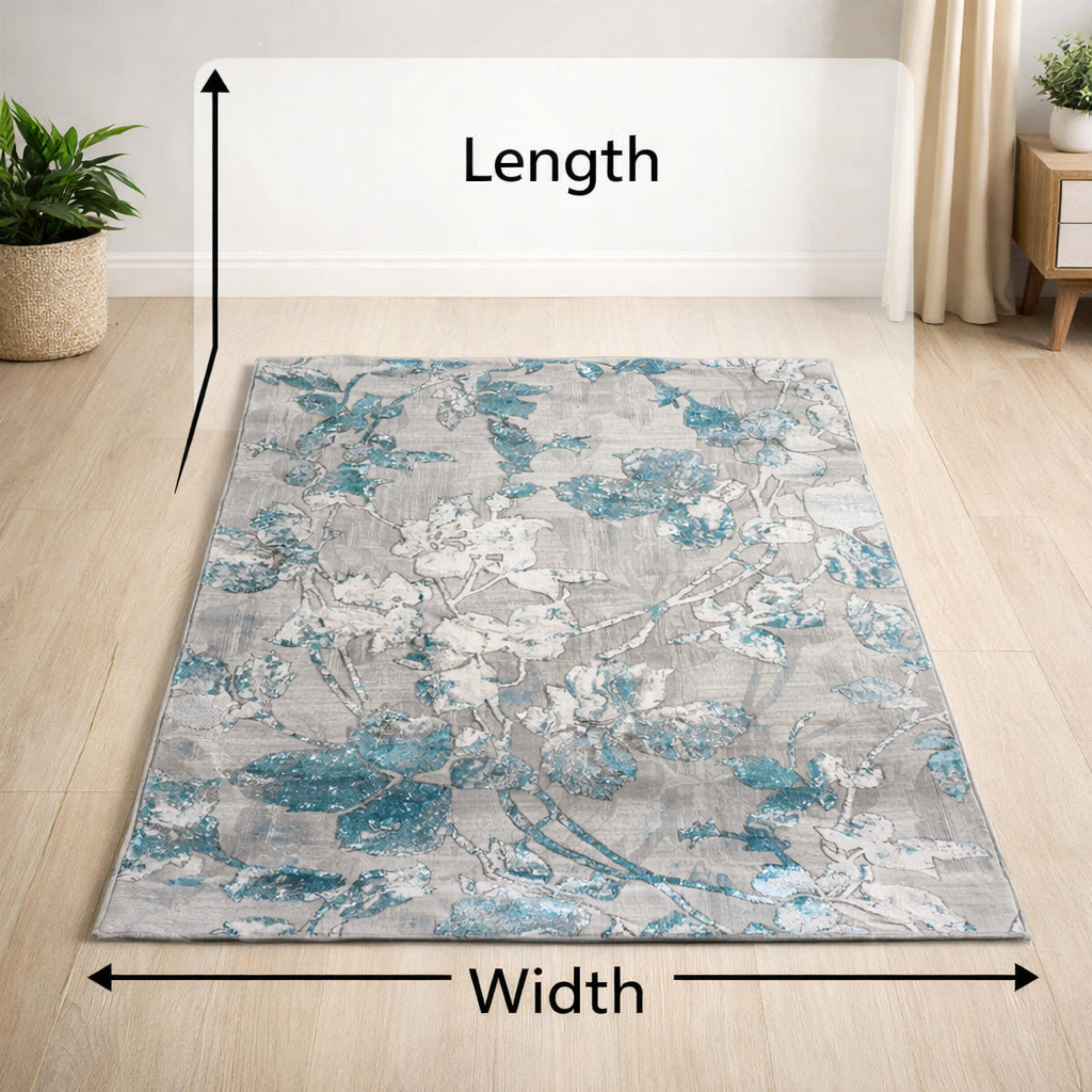 Sera Turquoise Grey Modern Rug