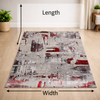 Savi Grey Red Modern Rug
