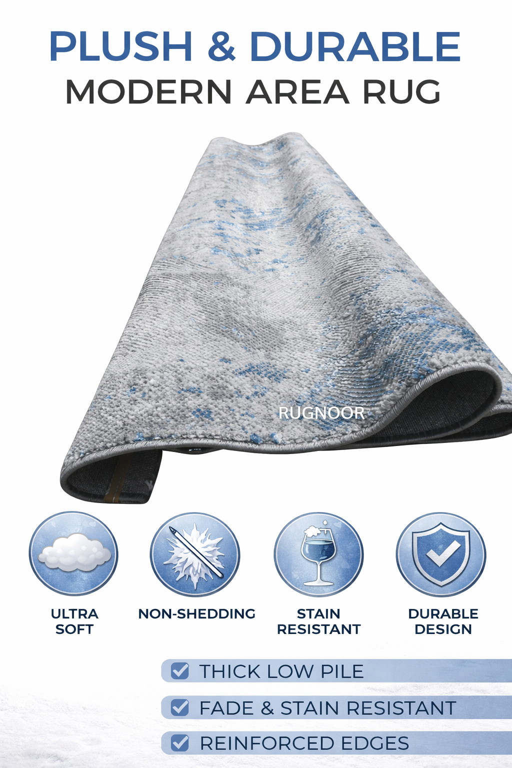 Nexo Grey Blue Modern Rug