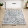 Luno Grey Turquoise Floral Rug