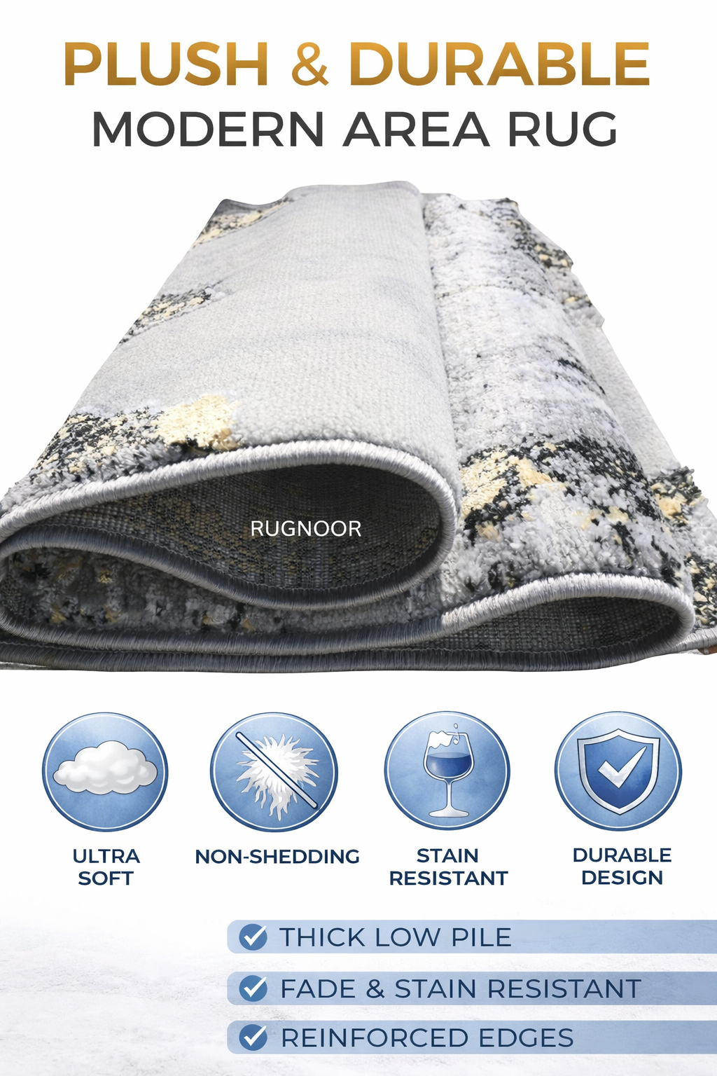 Simo Grey Gold Modern Rug