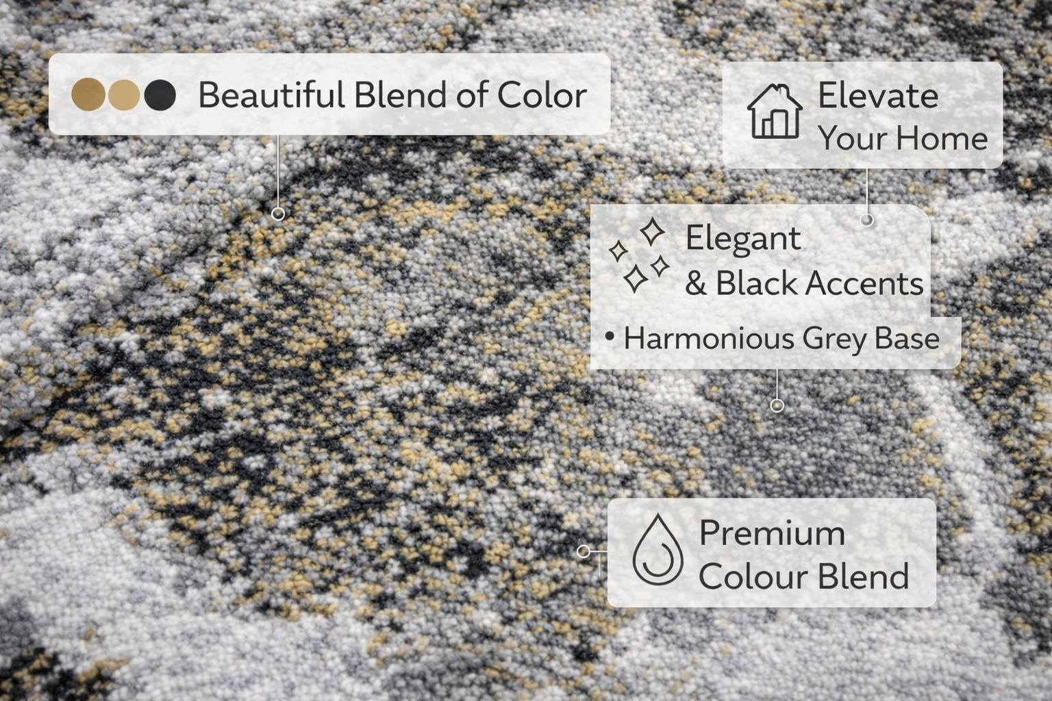 Novo Gold Grey Modern Rug