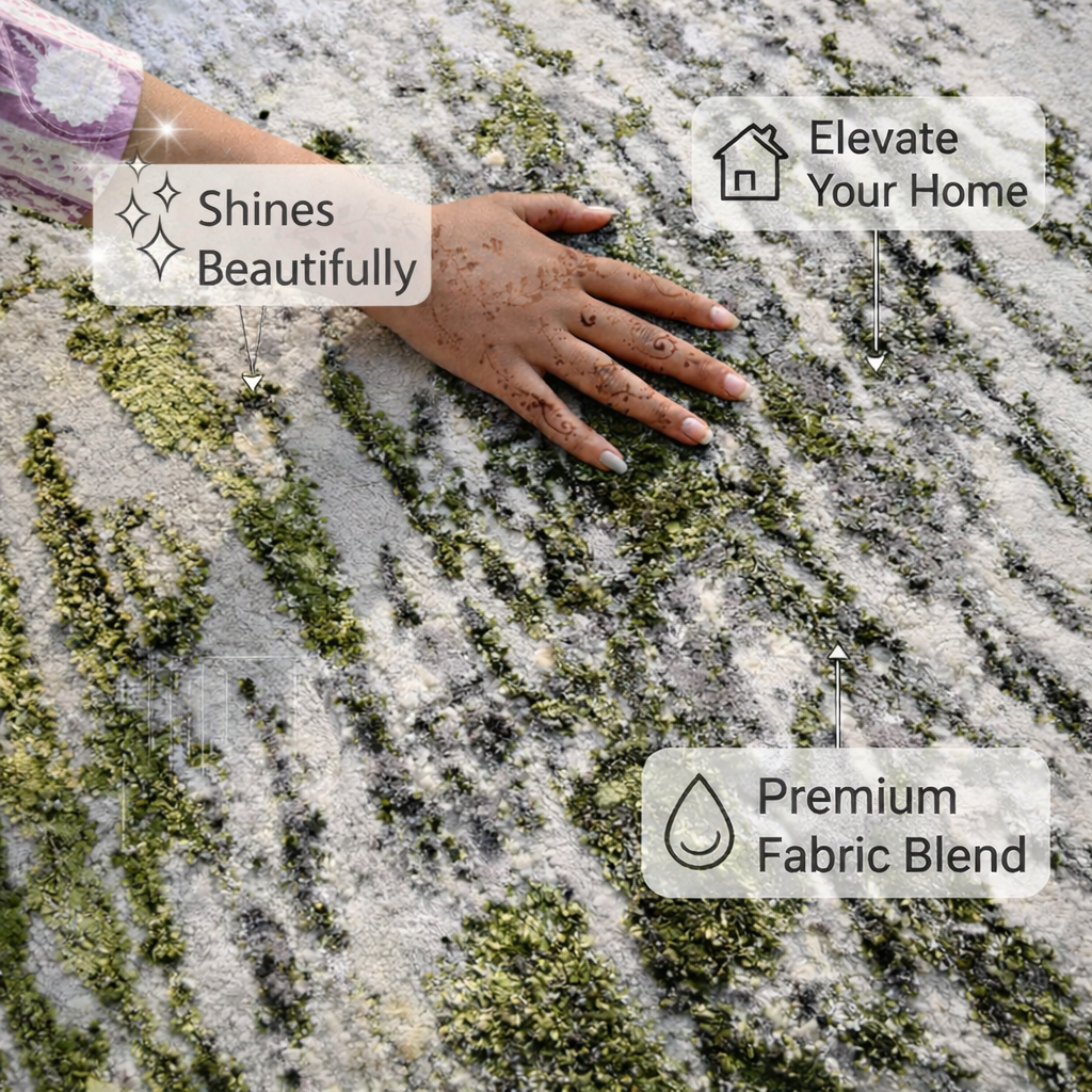 Savo Green Grey Modern Rug