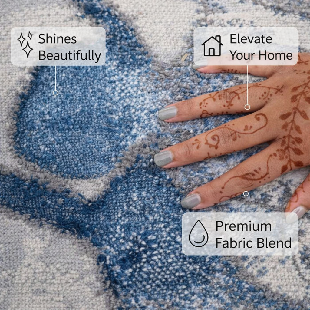 Lino Blue Grey Modern Carpet