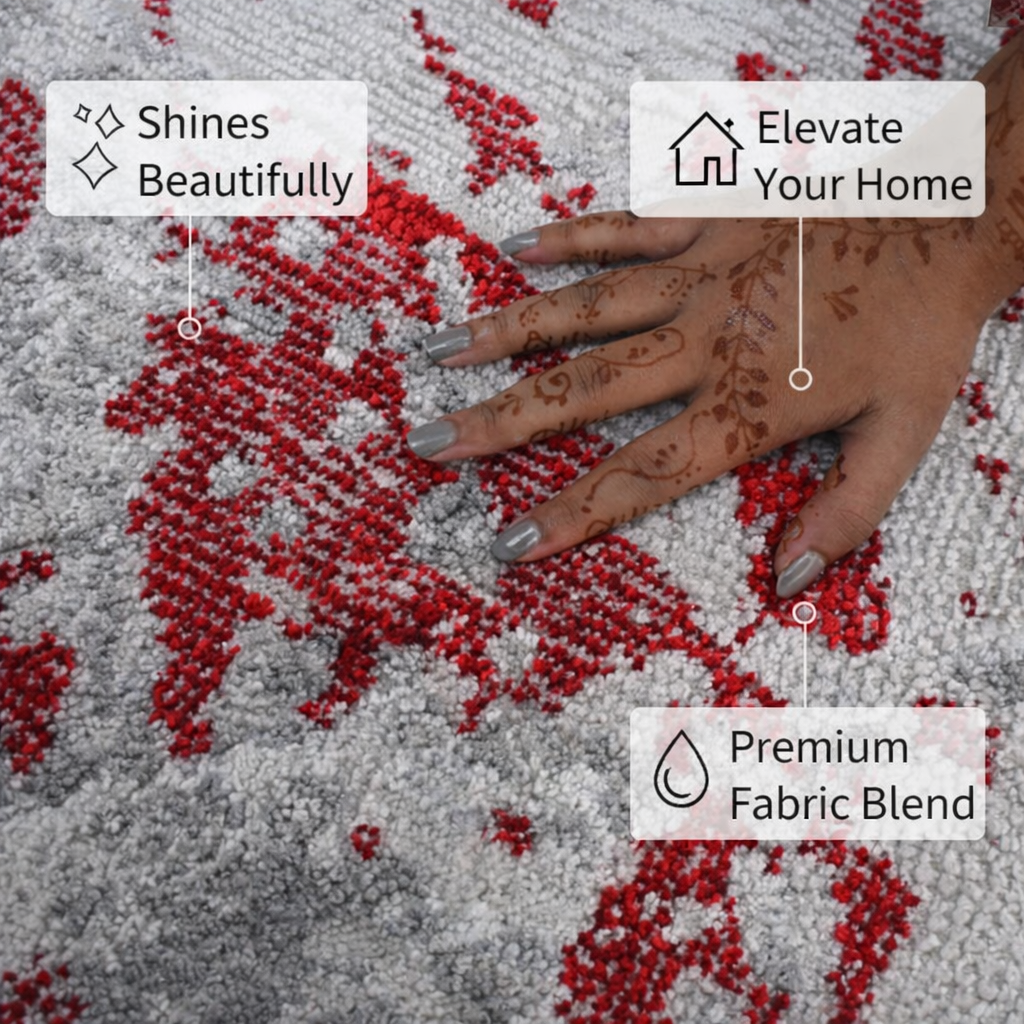 Savi Grey Red Modern Rug