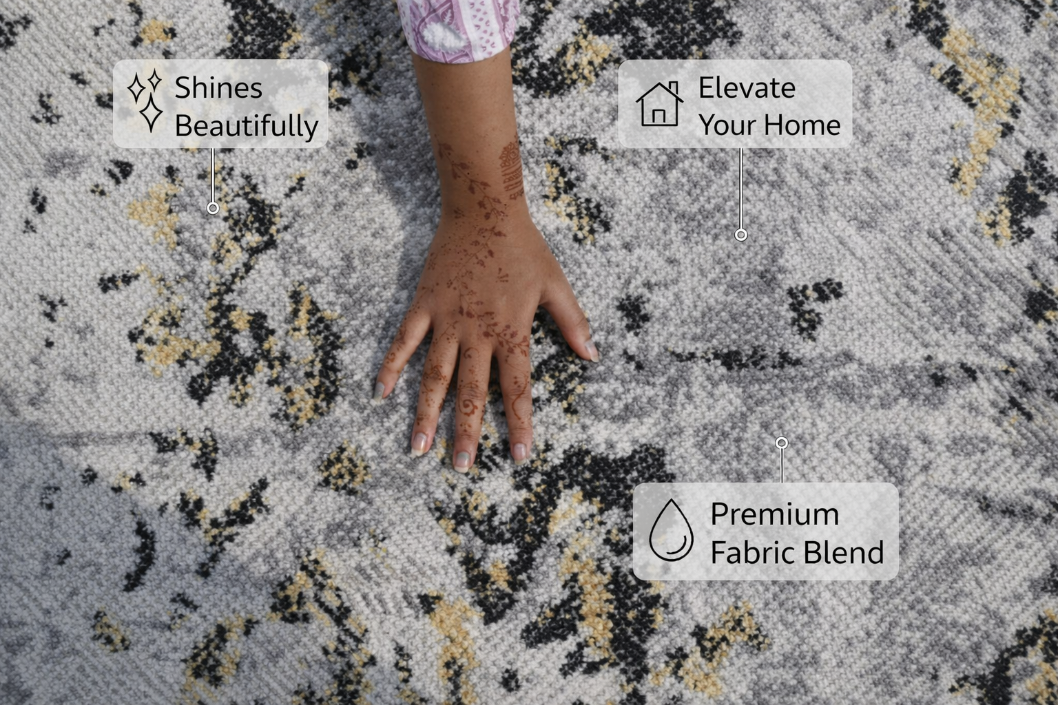 Tero Modern Grey Gold Rug