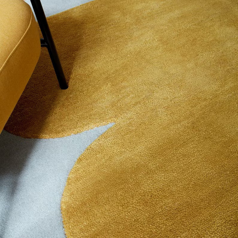 Golden Hour Mustard Geometric Wool Rug