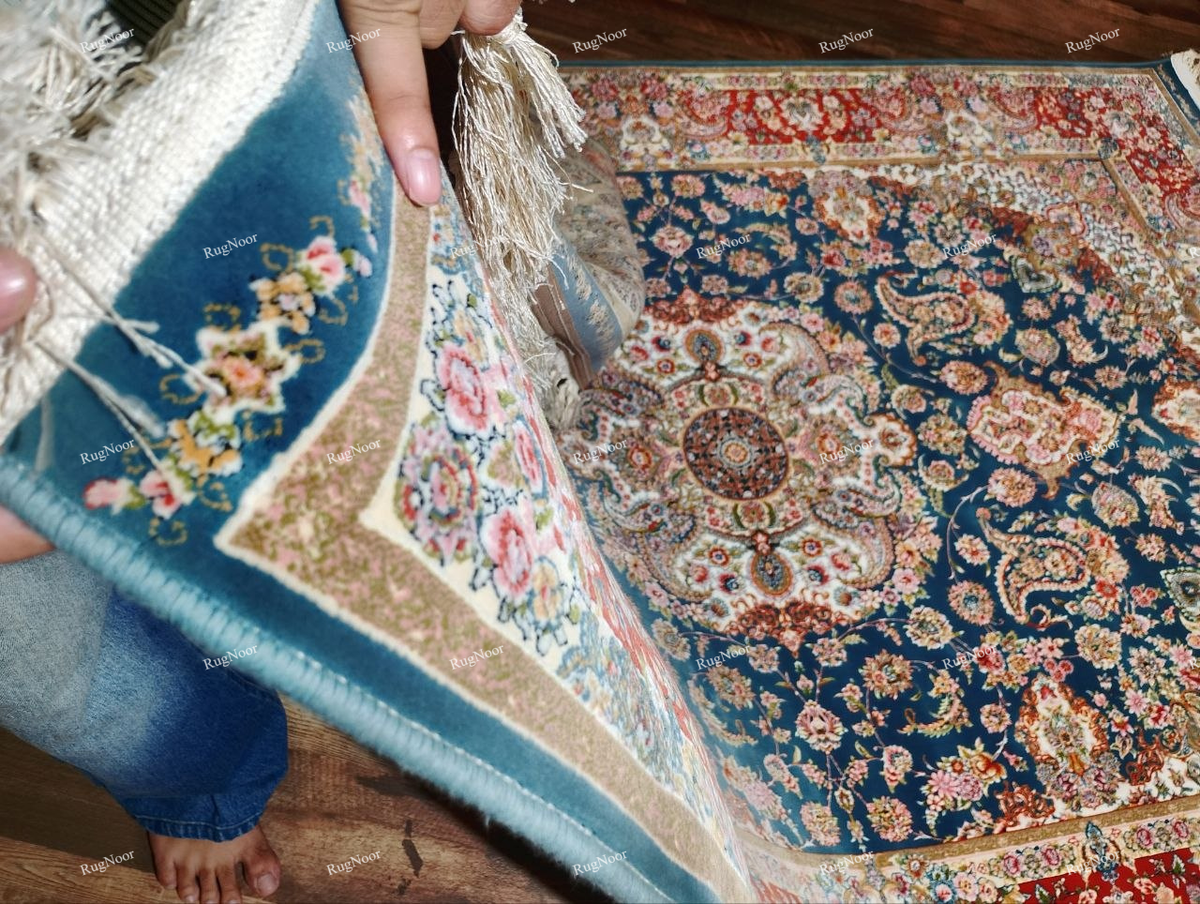 RugNoor Ruvaira 5x7 traditional floral carpet corner pov.