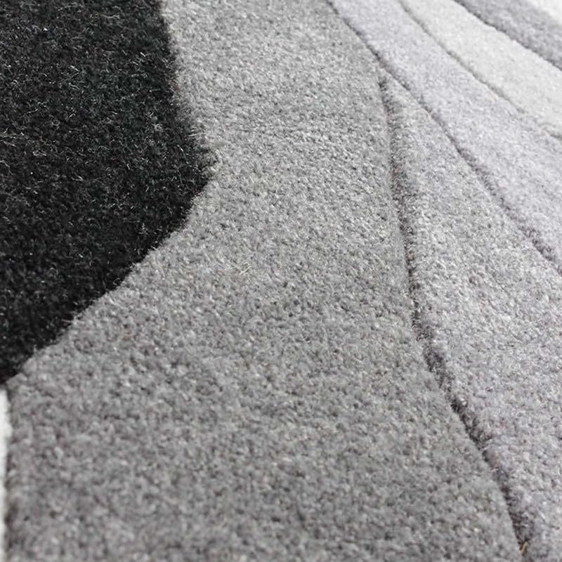 Lahar Monochrome Swirl Wool Rug