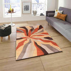 Lahar Earthtone Swirl Wool Rug