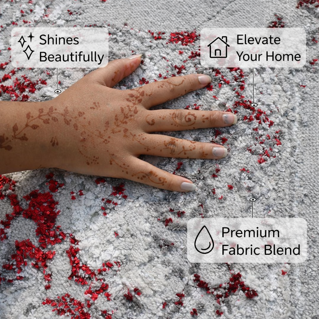 Sero Grey Red Modern Rug