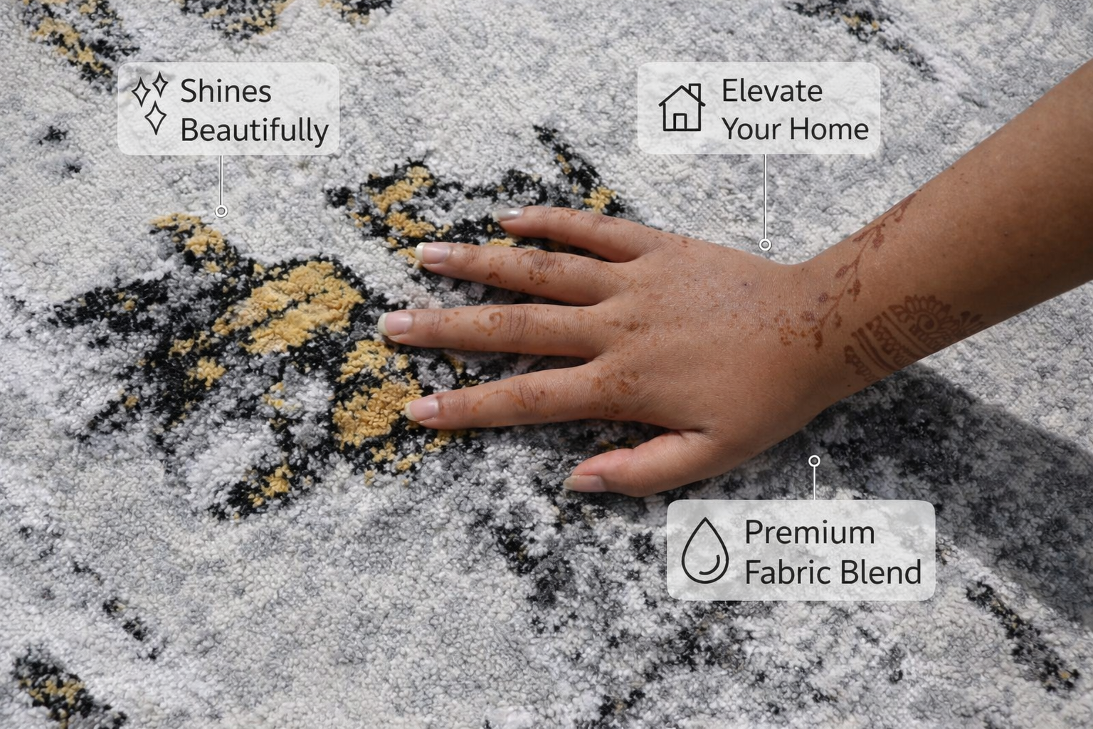 Simo Grey Gold Modern Rug