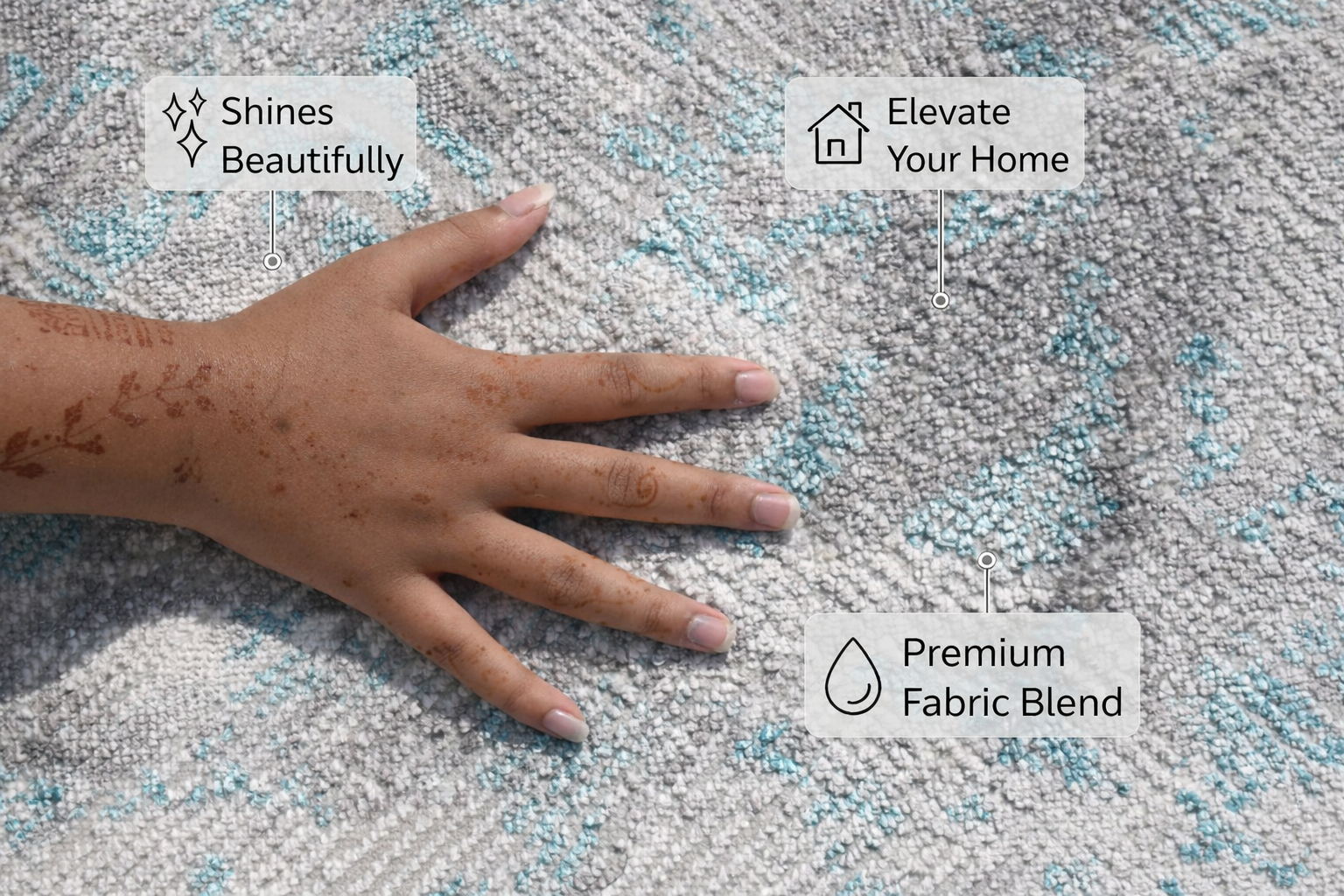 Taro Turquoise Grey Modern Rug
