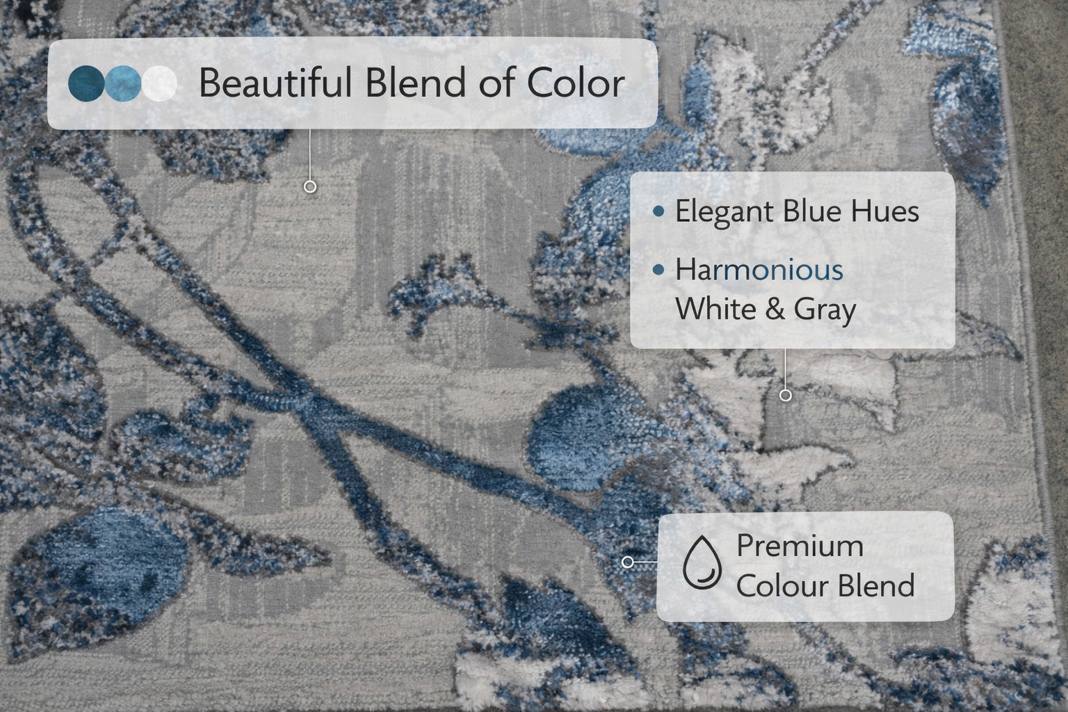 Lino Blue Grey Modern Carpet