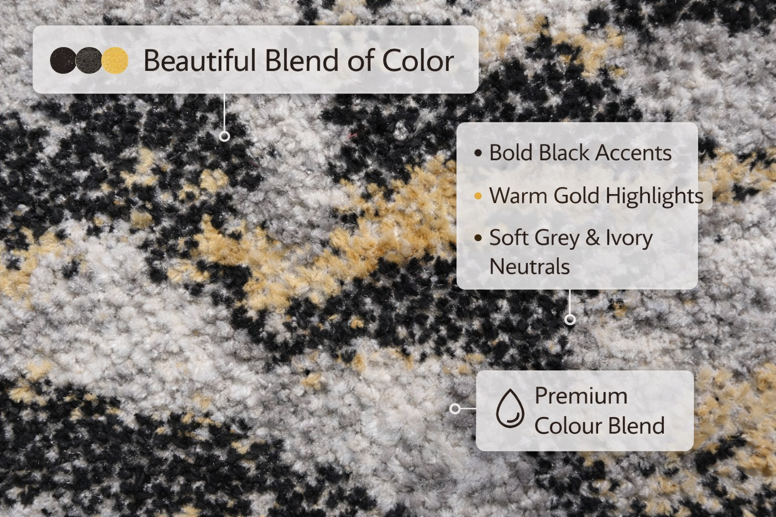 Tero Modern Grey Gold Rug