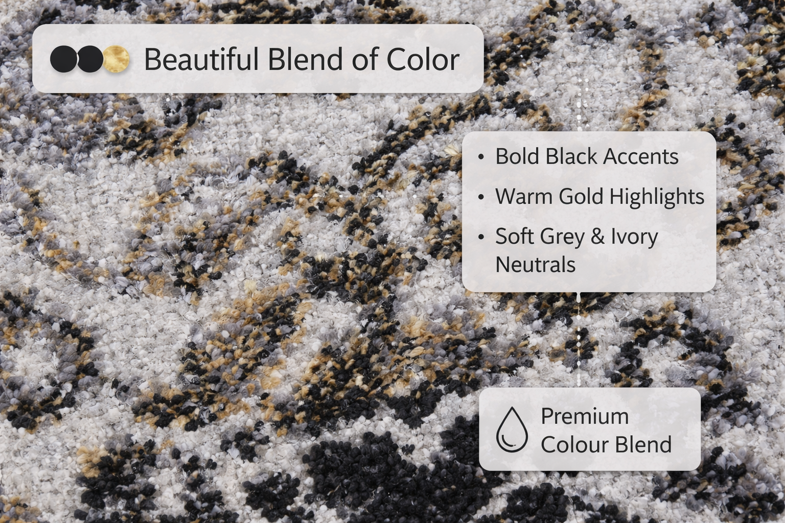 Zeo Gold Grey Modern Rug