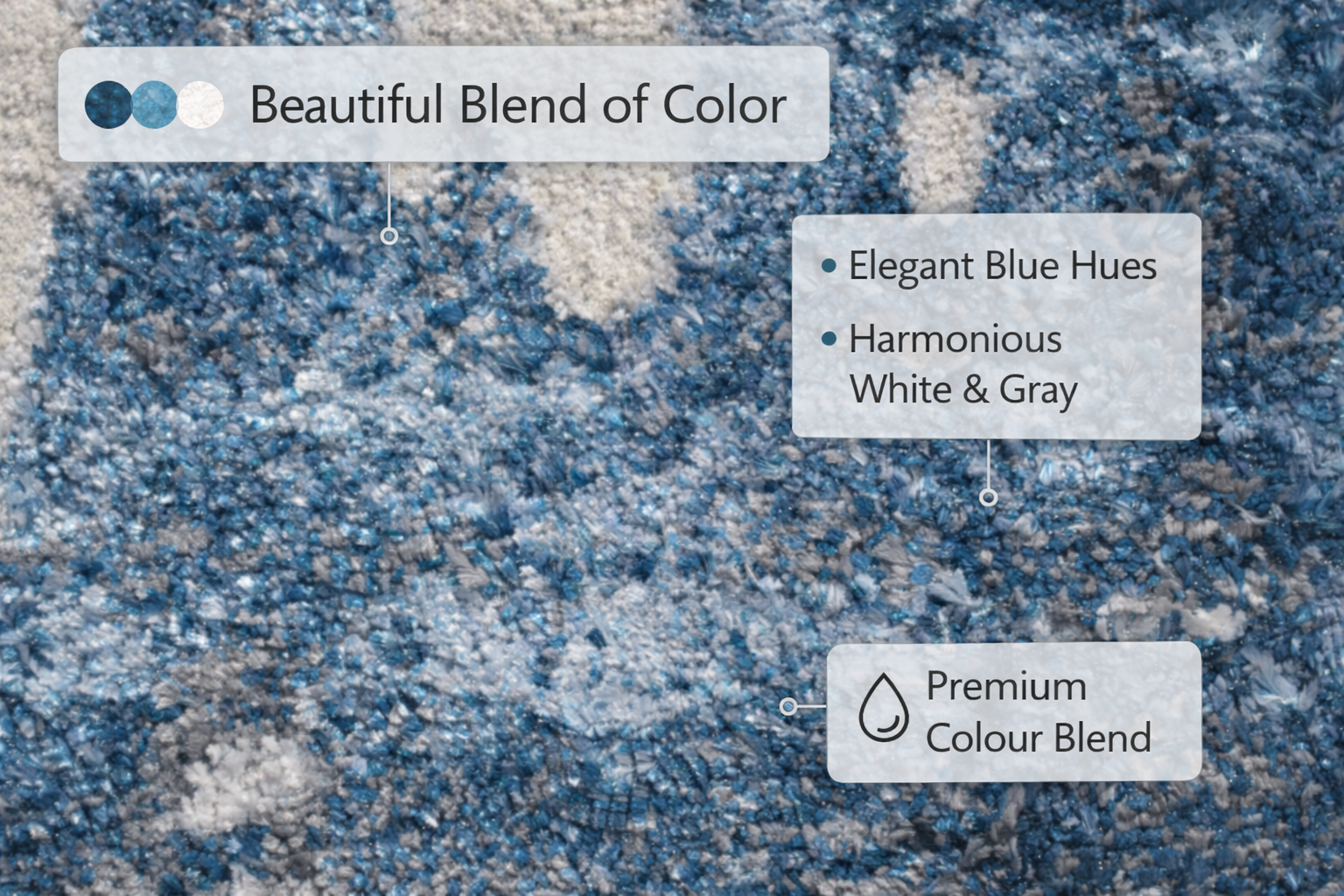 Navi Grey Blue Modern Rug