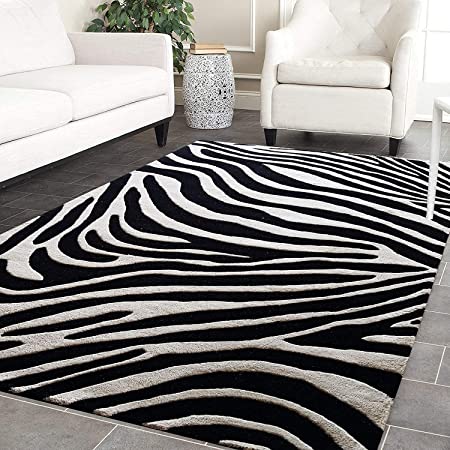 Zebra Pattern Hand Tufted Carpet