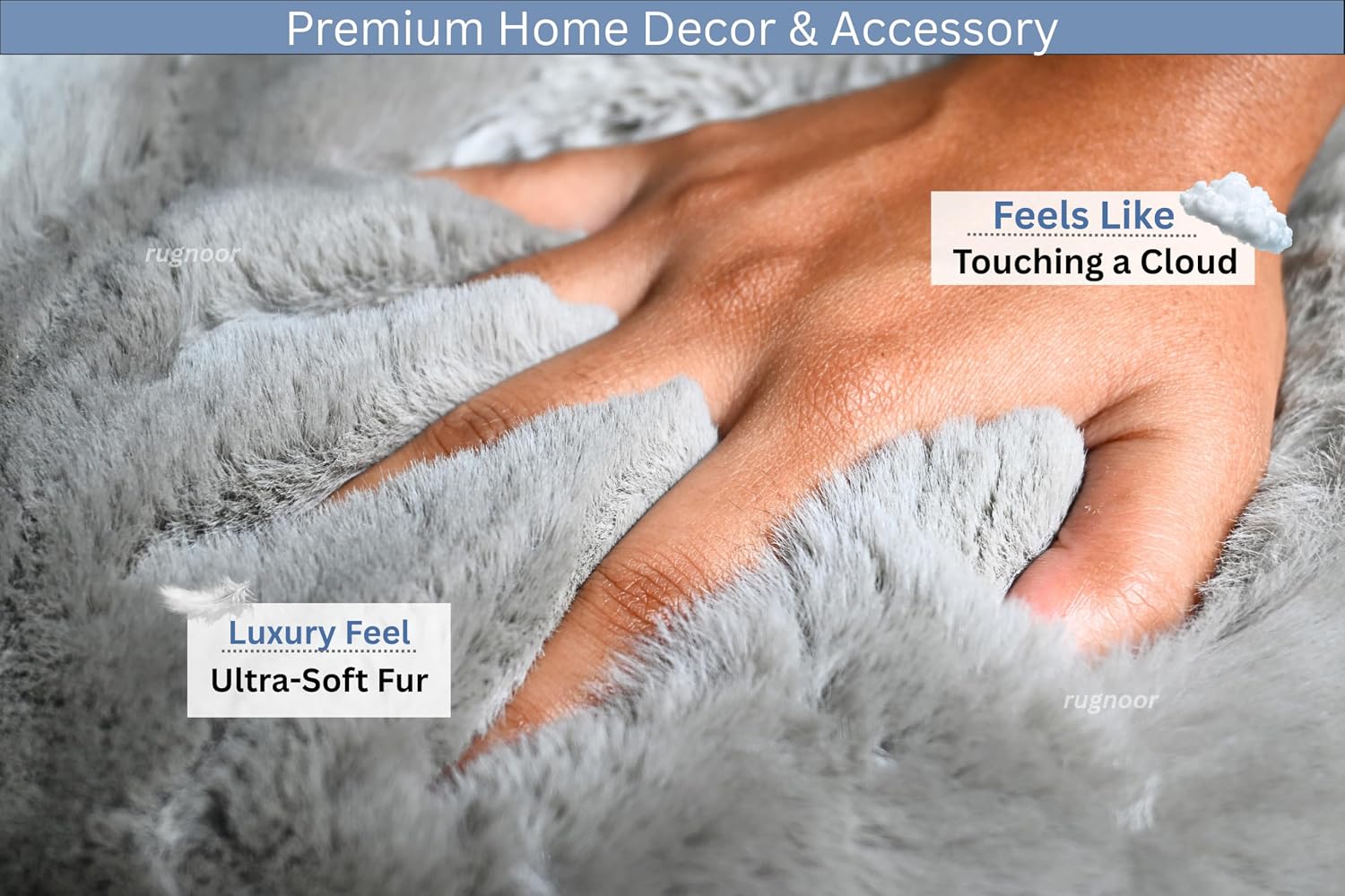 Super Soft Light Grey Bedside Runner Carpet