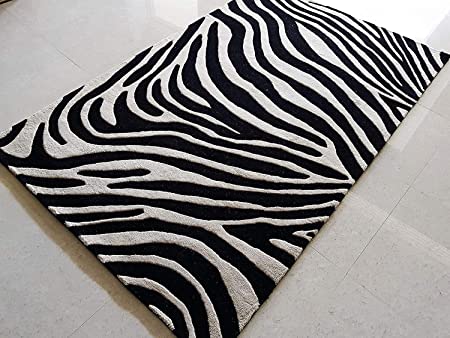 Zebra Pattern Hand Tufted Carpet