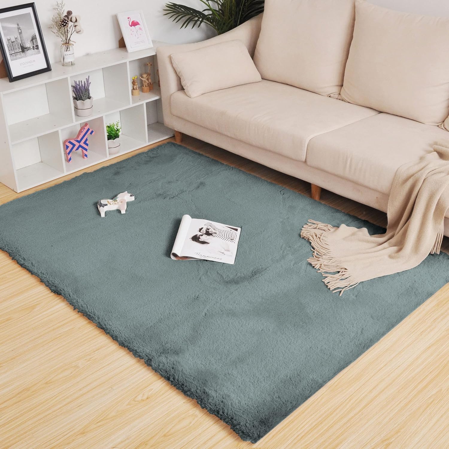 Graphite Grey Fur Rugs