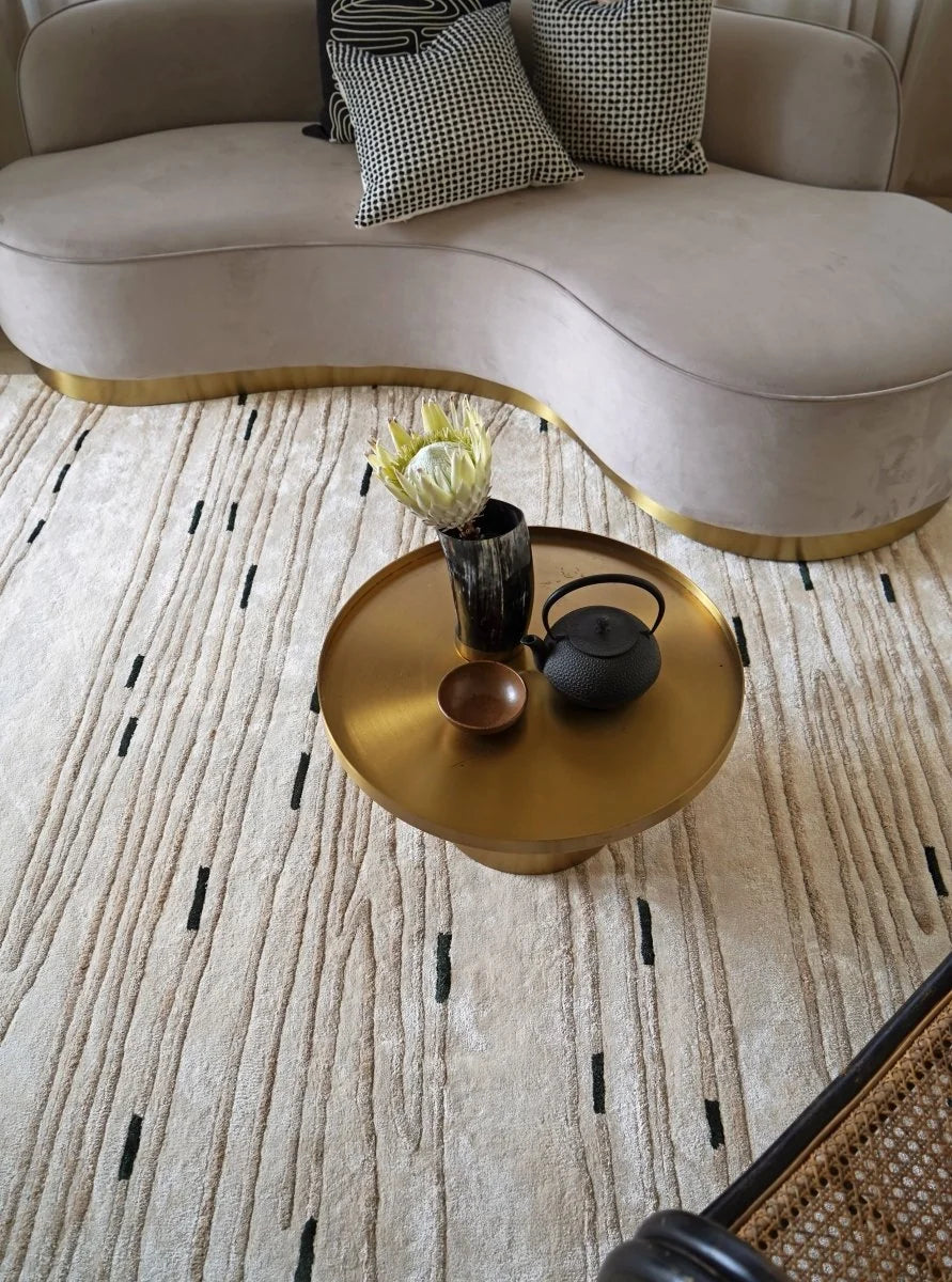 Designer hand tufted contour line wool rug handcrafted in India by RugNoor.