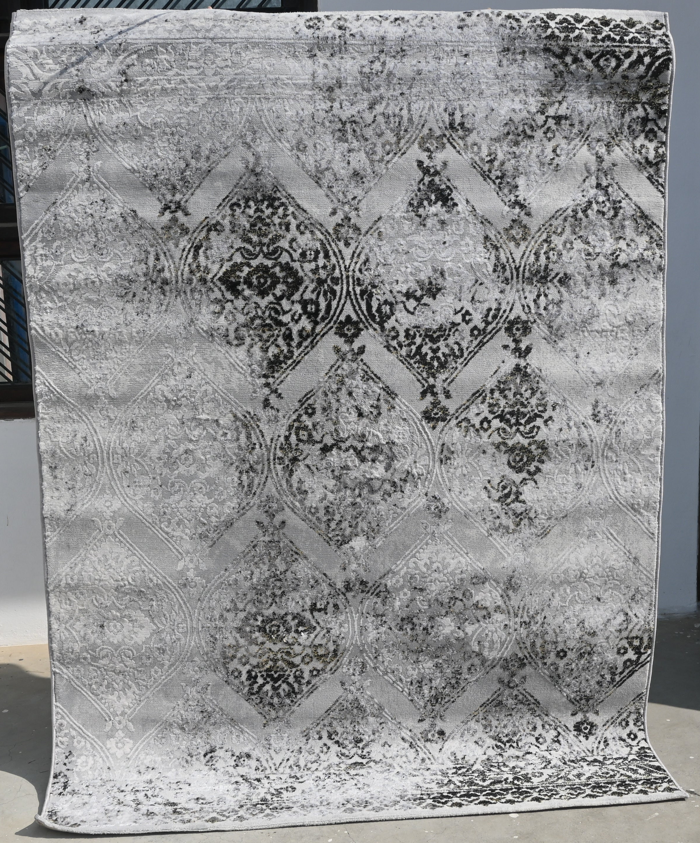 Zeo Gold Grey Modern Rug