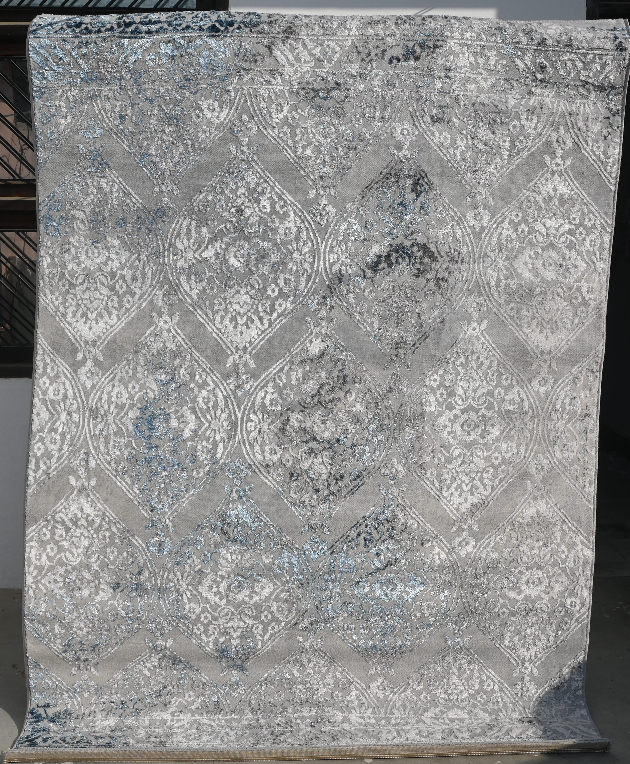 Zivo Grey Blue Modern Rug