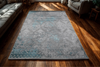 Zaro Teal Grey Modern Rug