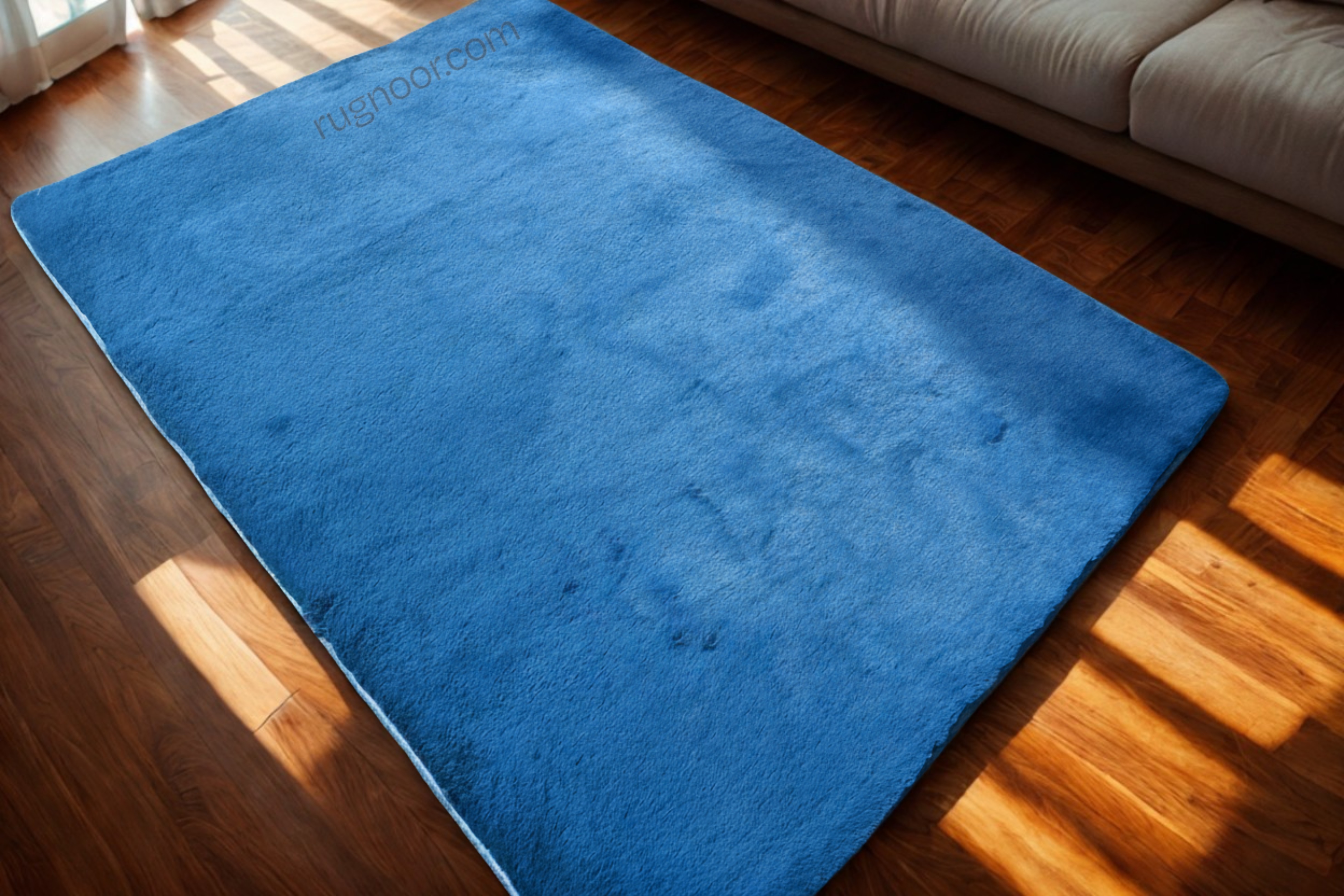 Royal Blue Fur Rugs