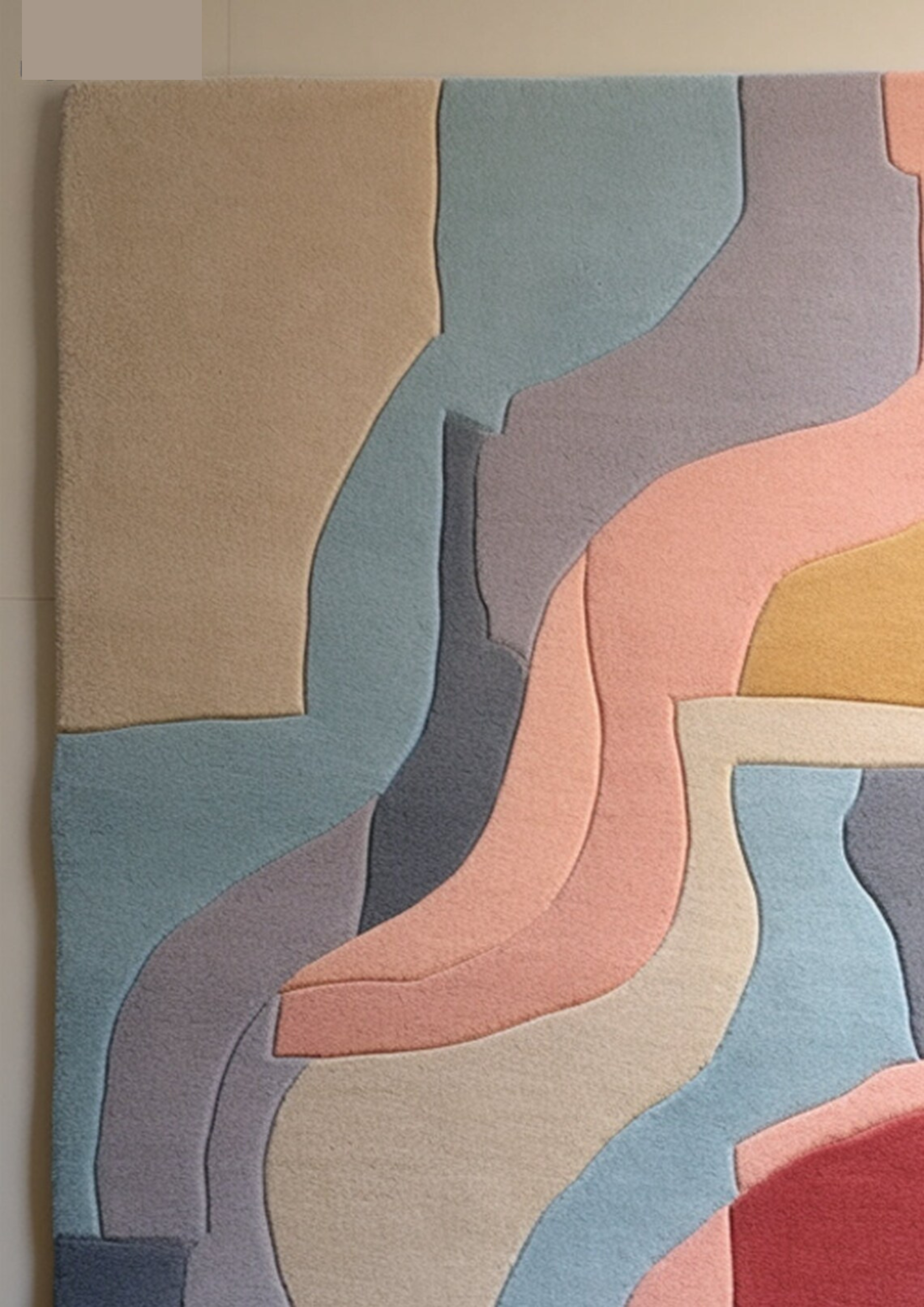 Close-up of abstract colorful wool rug – Modern Harmony pattern