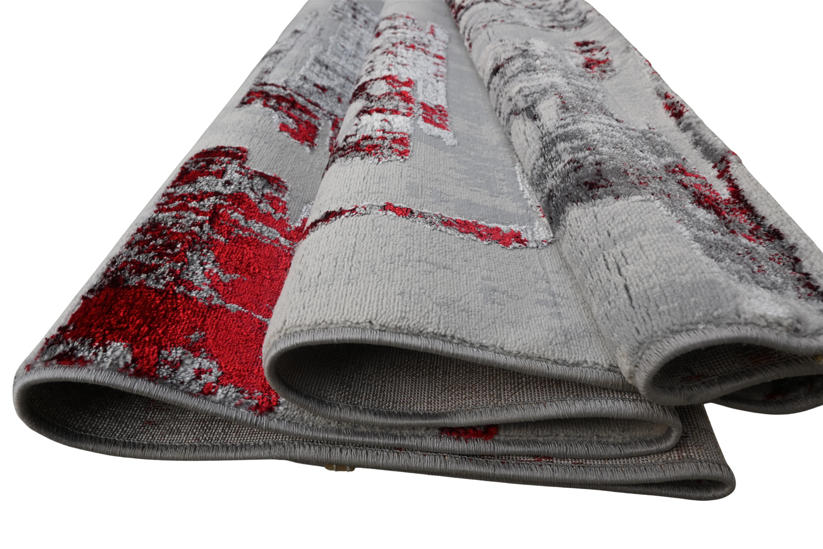 Savi Grey Red Modern Rug