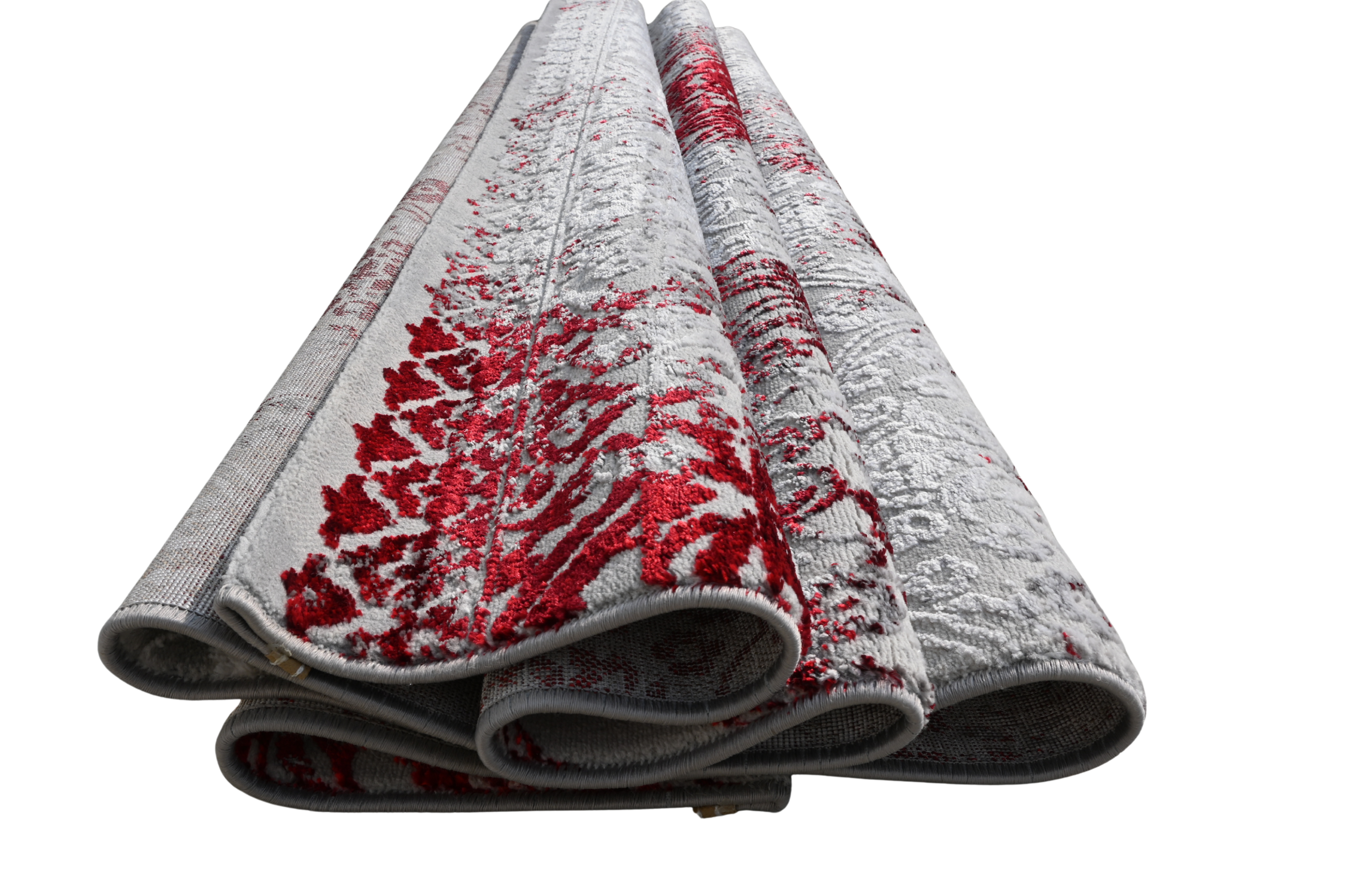 Sero Grey Red Modern Rug