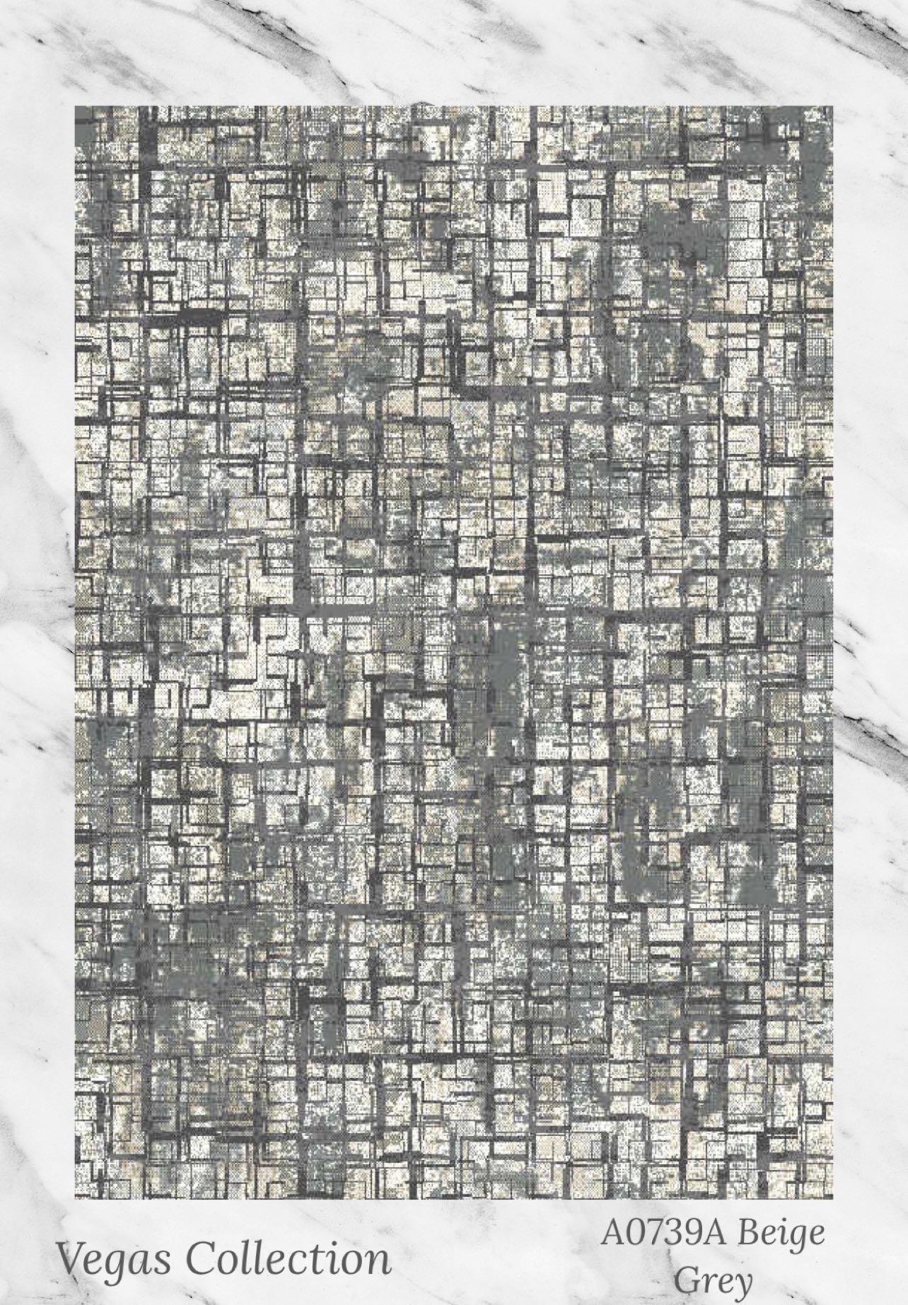 Beige Grey Abstract Modern Rug