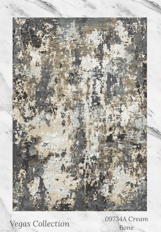 Beige Grey Abstract Modern Rug