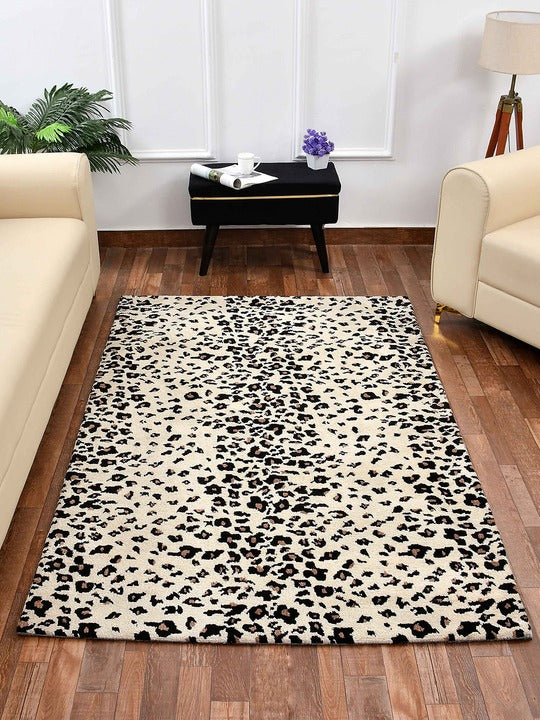 Lepa Hand Tufted Rug - Beige Leopard Pattern