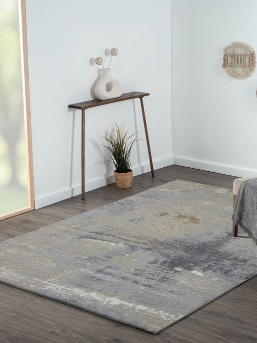 Grey Beige Abstract Modern Carpet