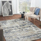 Grey Beige Abstract Modern Carpet