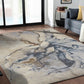 Beige Blue Abstract Modern Carpet