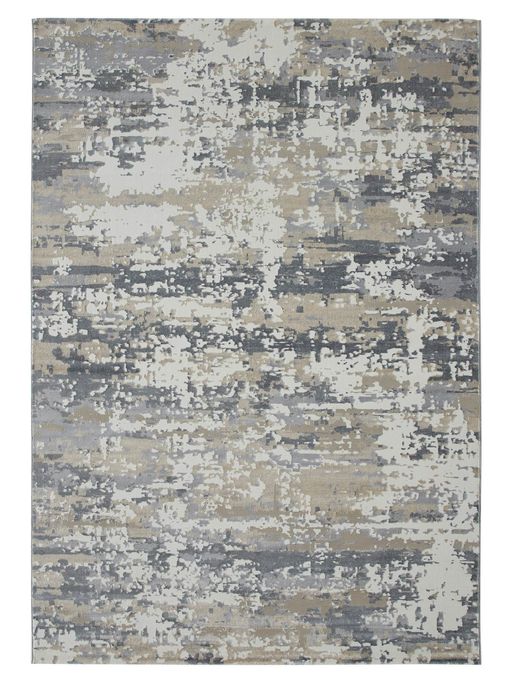 Grey Beige Abstract Modern Carpet