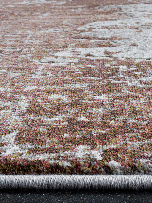 Red Beige Abstract Modern Carpet