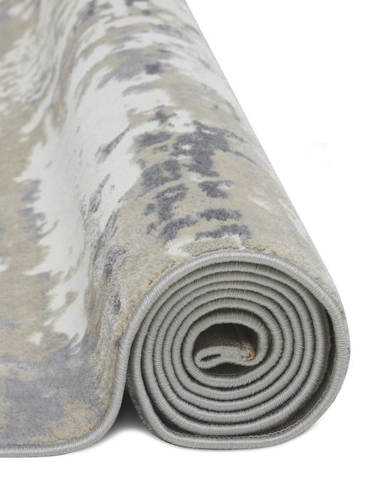 Grey Beige Abstract Modern Carpet