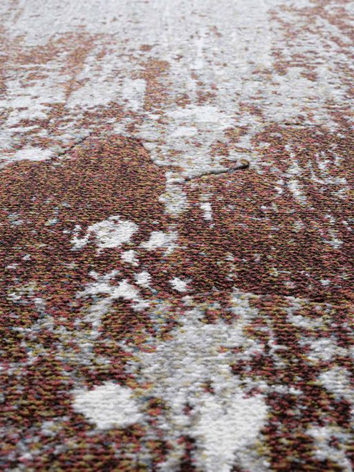 Red Beige Abstract Modern Carpet