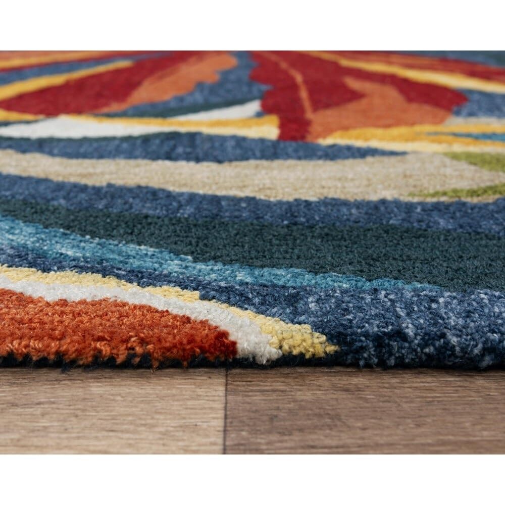 Vermilion Tropical Wool Rug