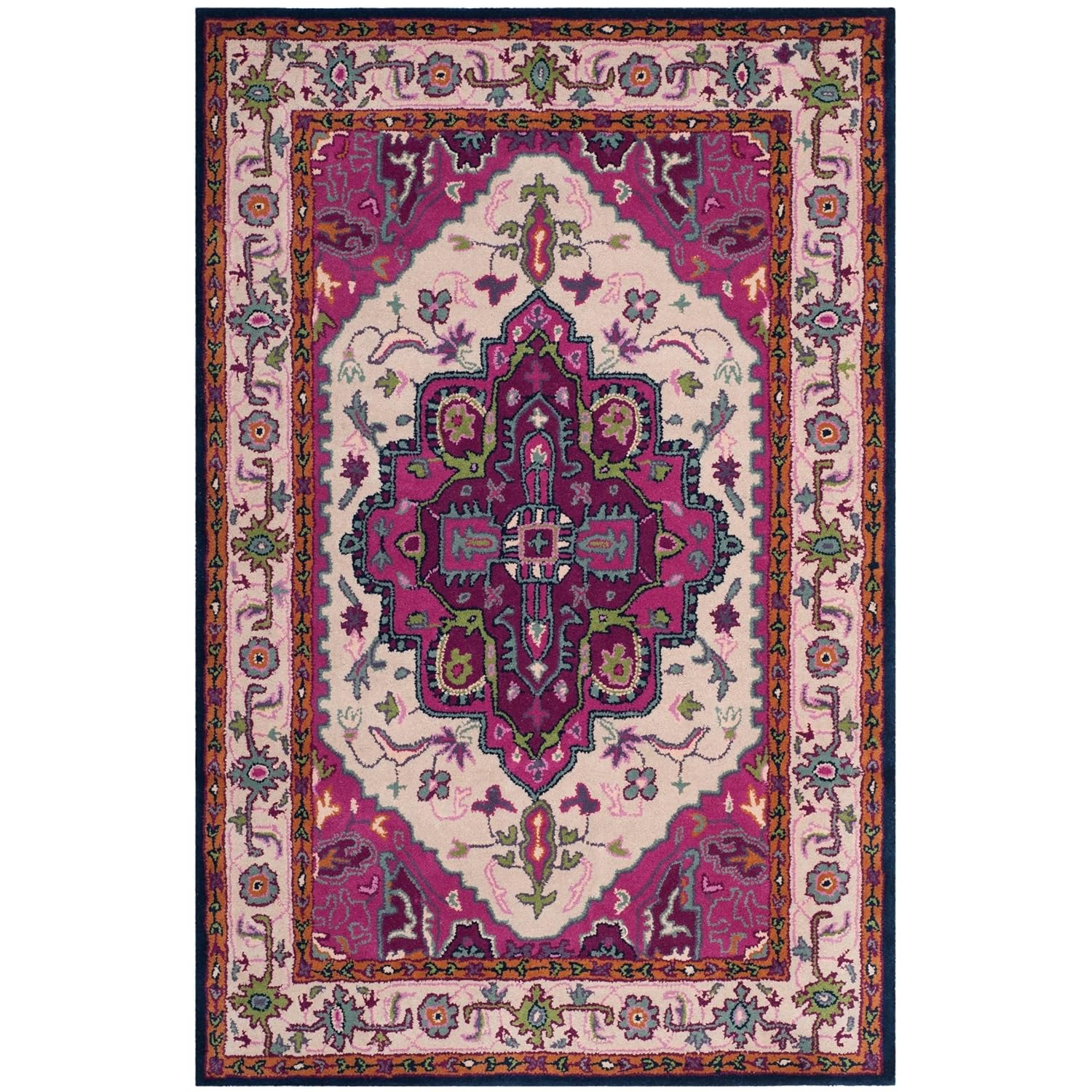 Sera - Pink Medallion Wool Rug