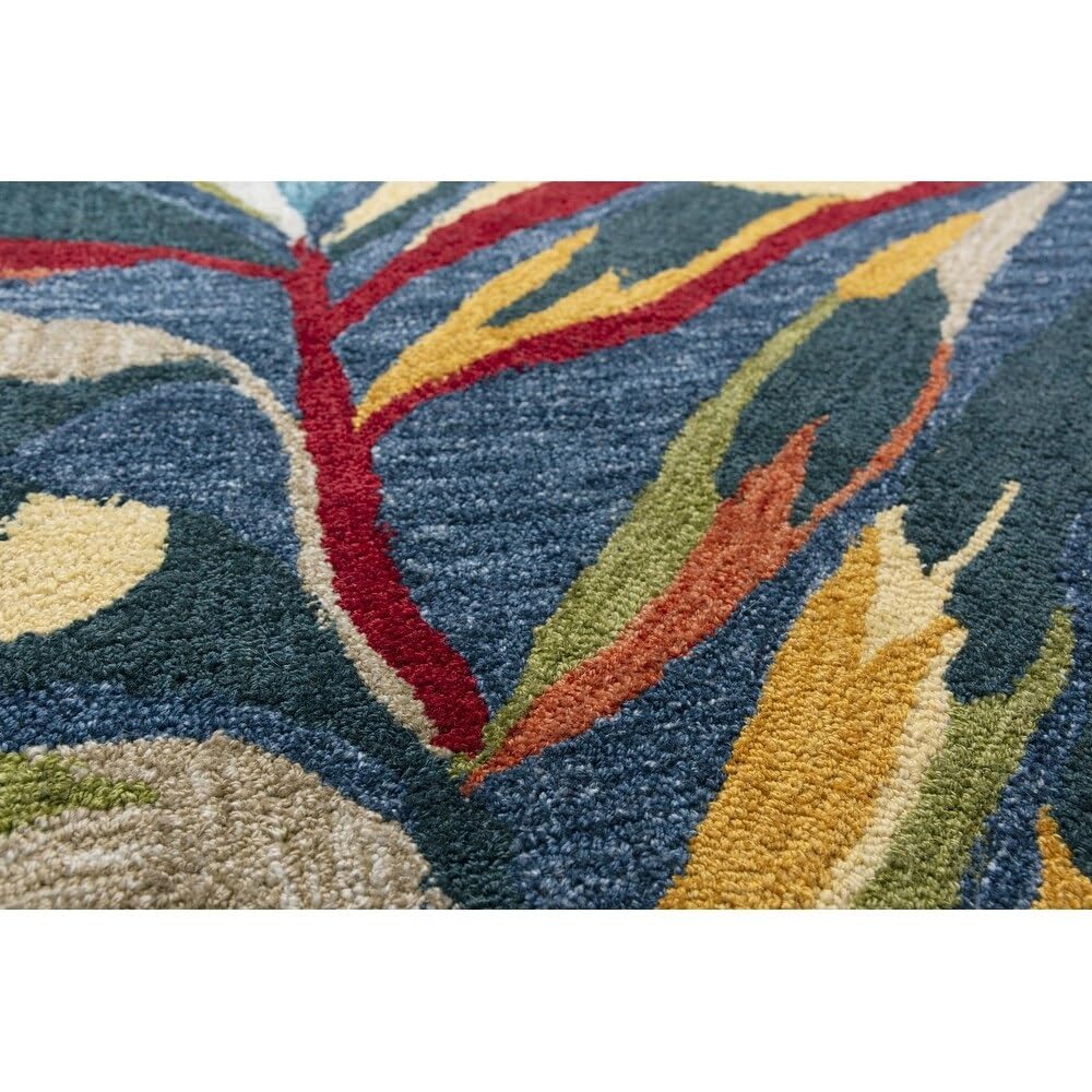 Vermilion Tropical Wool Rug